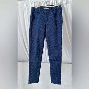 Wit & Wisdom Navy Blue Polka Print Pants